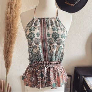 Kendall & Kylie Floral Halter Top Medium